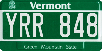 VT license plate YRR848