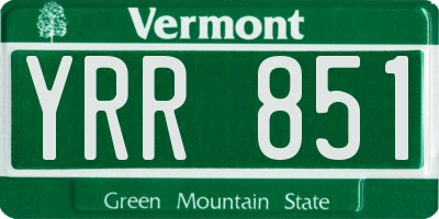 VT license plate YRR851