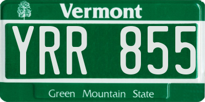 VT license plate YRR855