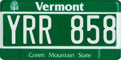 VT license plate YRR858