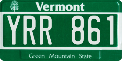 VT license plate YRR861