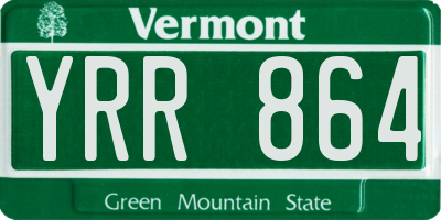 VT license plate YRR864