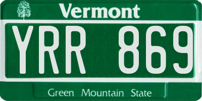 VT license plate YRR869