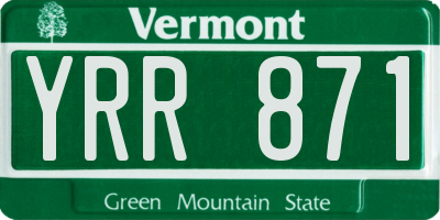 VT license plate YRR871
