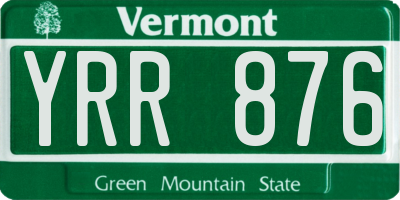 VT license plate YRR876