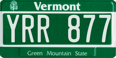 VT license plate YRR877