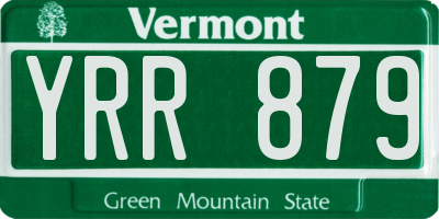 VT license plate YRR879