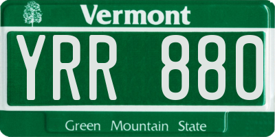 VT license plate YRR880