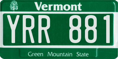VT license plate YRR881