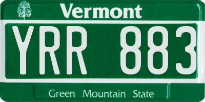 VT license plate YRR883