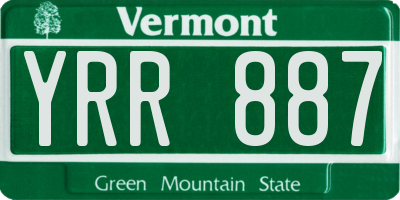 VT license plate YRR887