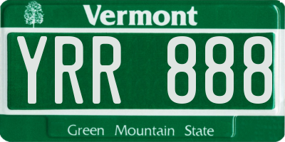 VT license plate YRR888