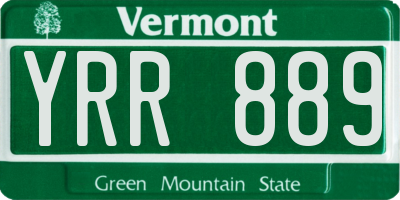 VT license plate YRR889