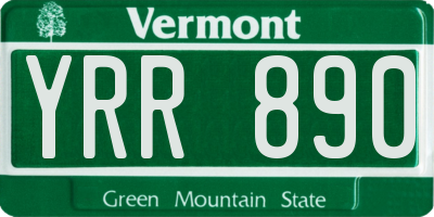 VT license plate YRR890