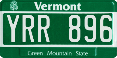 VT license plate YRR896
