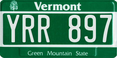 VT license plate YRR897