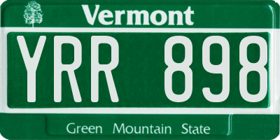 VT license plate YRR898