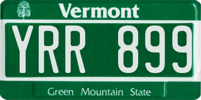 VT license plate YRR899