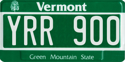 VT license plate YRR900
