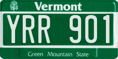 VT license plate YRR901