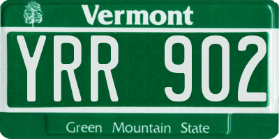 VT license plate YRR902