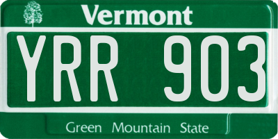 VT license plate YRR903