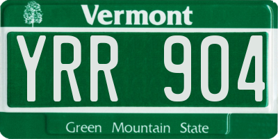 VT license plate YRR904