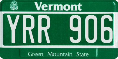 VT license plate YRR906