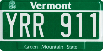 VT license plate YRR911