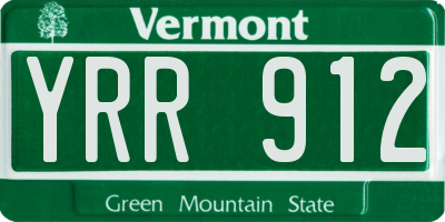 VT license plate YRR912