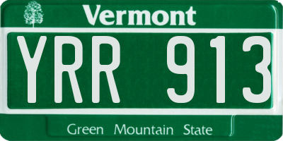 VT license plate YRR913