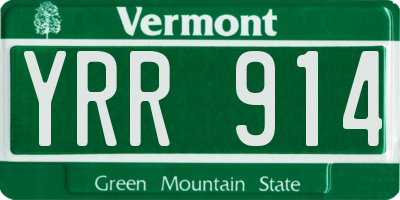 VT license plate YRR914