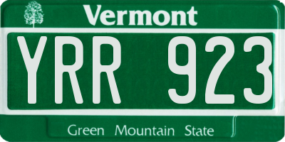 VT license plate YRR923