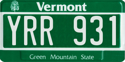 VT license plate YRR931