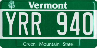 VT license plate YRR940