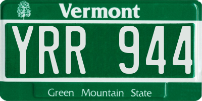 VT license plate YRR944