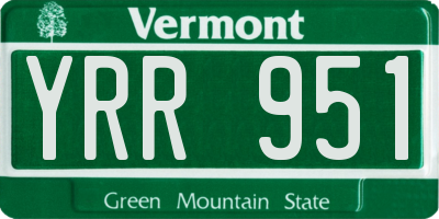 VT license plate YRR951