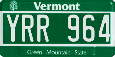 VT license plate YRR964