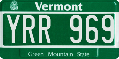 VT license plate YRR969