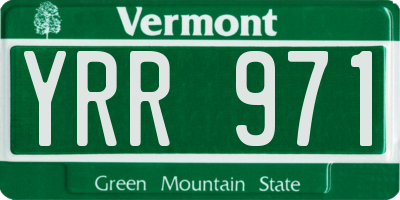 VT license plate YRR971