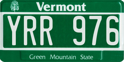 VT license plate YRR976