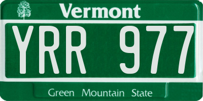 VT license plate YRR977