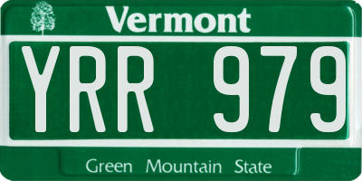 VT license plate YRR979
