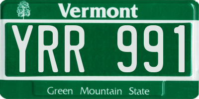 VT license plate YRR991