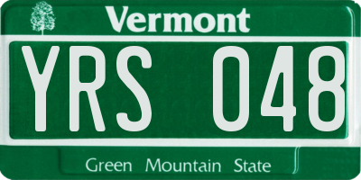 VT license plate YRS048