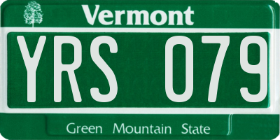 VT license plate YRS079