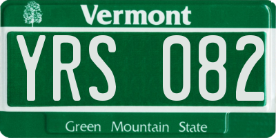 VT license plate YRS082