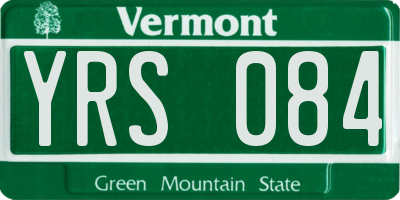 VT license plate YRS084