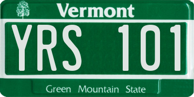 VT license plate YRS101