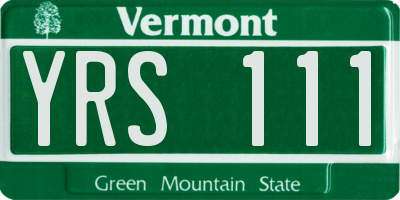 VT license plate YRS111